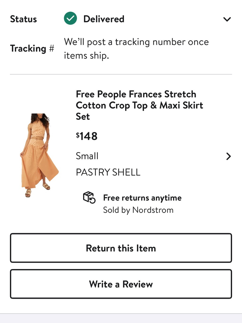 Free People Camel Ribbed Crop Top & Button-Front Maxi Skirt Set - Picture 5 of 5